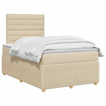 Boxspringbett mit Matratze Creme 120 x 200 cm Stoff