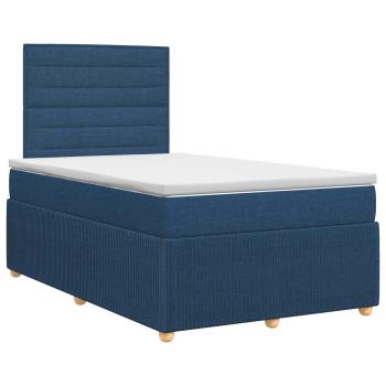 Boxspringbett mit Matratze mit Kopfteil Blau 120 x 200 cm Stoff