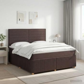 ARDEBO.de - Boxspringbett mit Matratze Dunkelbraun 140 x 190 cm Stoff