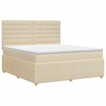 Boxspringbett mit Matratze Creme 180 x 200 cm Stoff