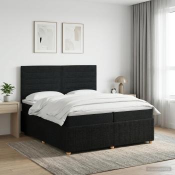 ARDEBO.de - Boxspringbett mit Matratze Schwarz 200 x 200 cm Stoff