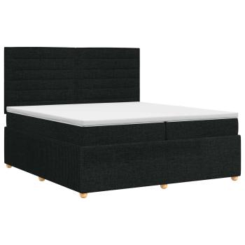 Boxspringbett mit Matratze Schwarz 200 x 200 cm Stoff