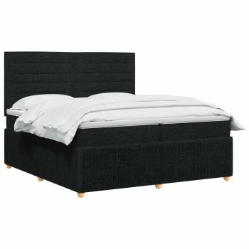 Boxspringbett mit Matratze Schwarz 200 x 200 cm Stoff