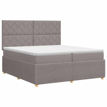 Boxspringbett mit Matratze Taupe 200 x 200 cm Stoff