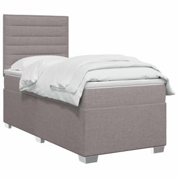 Boxspringbett mit Matratze mit Kopfteil Taupe 90 x 190 cm Stoff