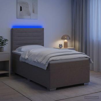 Boxspringbett mit Matratze mit Kopfteil Taupe 90 x 190 cm Stoff