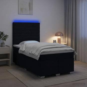 ARDEBO.de - Boxspringbett mit Matratze Schwarz 120 x 200 cm Stoff