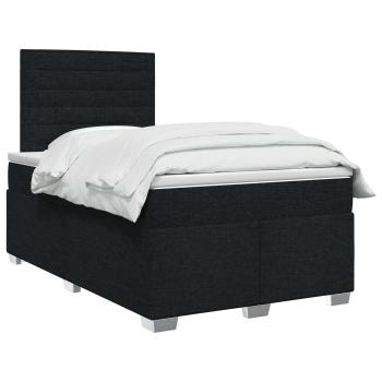 Boxspringbett mit Matratze Schwarz 120 x 200 cm Stoff