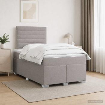 Boxspringbett mit Matratze Taupe 120 x 200 cm Stoff