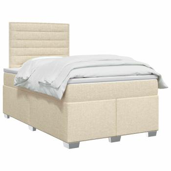 Boxspringbett mit Matratze Creme 120 x 200 cm Stoff