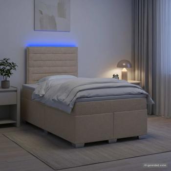 Boxspringbett mit Matratze Creme 120 x 200 cm Stoff