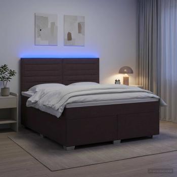Boxspringbett mit Matratze Dunkelbraun 140 x 190 cm Stoff