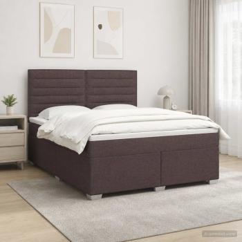 ARDEBO.de - Boxspringbett mit Matratze Dunkelbraun 140 x 200 cm Stoff