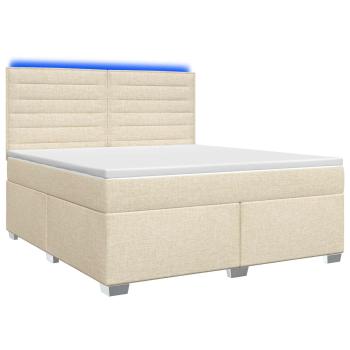 Boxspringbett mit Matratze Creme 140 x 200 cm Stoff