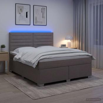 ARDEBO.de - Boxspringbett mit Matratze Taupe 180 x 200 cm Stoff