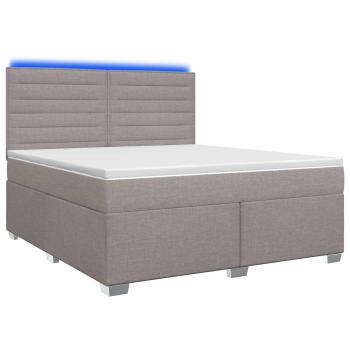 Boxspringbett mit Matratze Taupe 180 x 200 cm Stoff