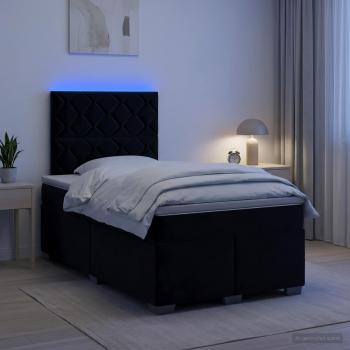ARDEBO.de - Boxspringbett mit Matratze Schwarz 120 x 200 cm Samt