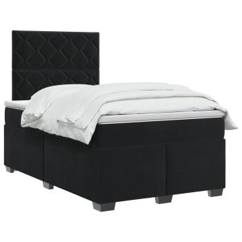 Boxspringbett mit Matratze Schwarz 120 x 200 cm Samt