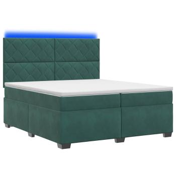 Boxspringbett mit Matratze Dunkelgrün 200 x 200 cm Samt