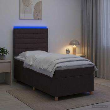 ARDEBO.de - Boxspringbett mit Matratze Dunkelbraun 90 x 190 cm Stoff
