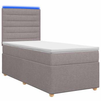 Boxspringbett mit Matratze mit Kopfteil Taupe 90 x 190 cm Stoff