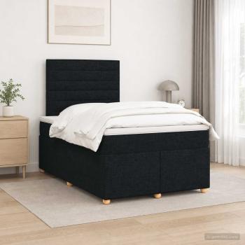 ARDEBO.de - Boxspringbett mit Matratze Schwarz 120 x 190 cm Stoff