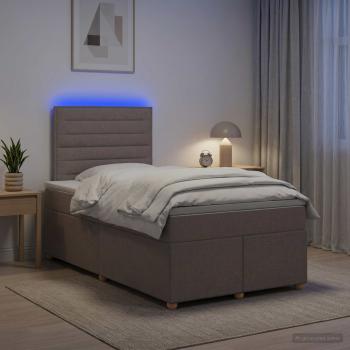 Boxspringbett mit Matratze Taupe 120 x 190 cm Stoff
