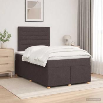 ARDEBO.de - Boxspringbett mit Matratze Dunkelbraun 120 x 200 cm Stoff