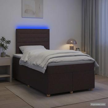 Boxspringbett mit Matratze Dunkelbraun 120 x 200 cm Stoff