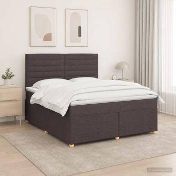 ARDEBO.de - Boxspringbett mit Matratze Dunkelbraun 160 x 200 cm Stoff