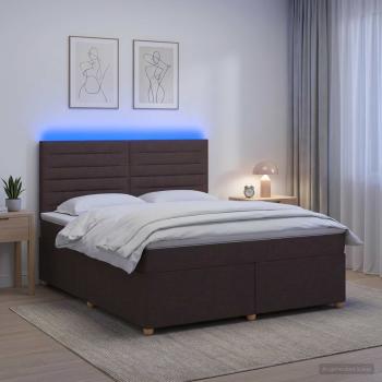 Boxspringbett mit Matratze Dunkelbraun 160 x 200 cm Stoff