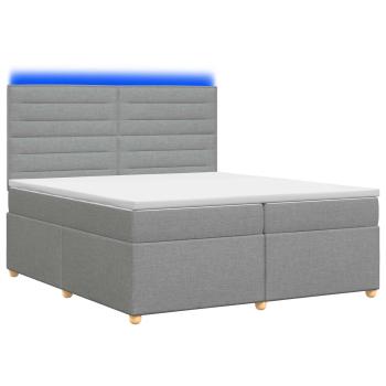 Boxspringbett mit Matratze Hellgrau 200 x 200 cm Stoff