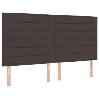 LED Boxspringbett mit Matratze Dunkelbraun 180 x 200 cm Stoff