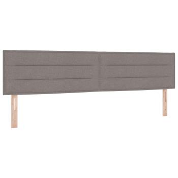 Ottoman Bett mit Matratze mit Kopfteil 2 Stk. Taupe Stoff
