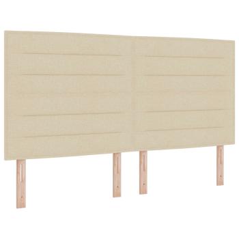 Aufbewahrungsbett mit Matratze Creme 180 x 200 cm Samt