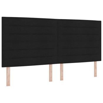Aufbewahrungsbett mit Matratze Schwarz 200 x 200 cm Stoff