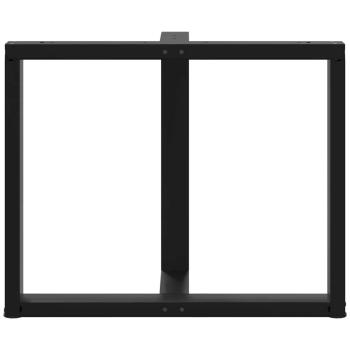 Esstischbeine T-Form 2 Stk. Schwarz 100x35x(72-73) cm Stahl
