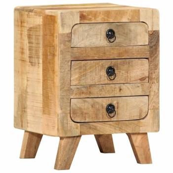 Nachttische 2 Stk. 37x32x50 cm Raues Massivholz Mango