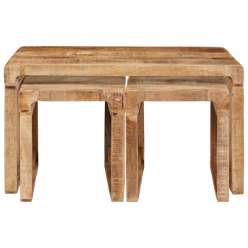 Nestingtisch 3 stk. Braun 82 x 40 x 46 cm Massivholz Mango