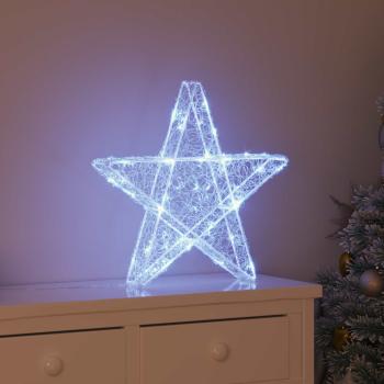 ARDEBO.de - 3D Stern Kaltweiß 55 x 53.5 x 10 cm Acryl 50 LEDs