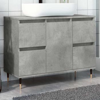 ARDEBO.de - Badschrank Betongrau 80x33x60 cm Holzwerkstoff
