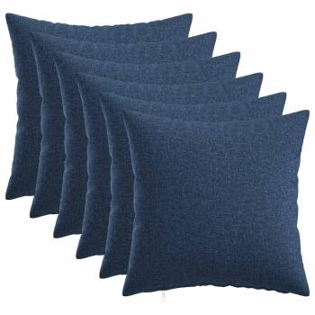 ARDEBO.de - Kissen mit Kissen HEERLEN 6 Stk. Blau Stoff