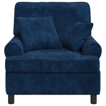 XL-Sessel mit Kissen Marineblau 1,5 Linien Stoff