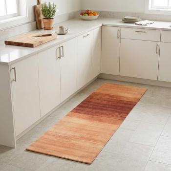 ARDEBO.de - Küchen Teppich Orangeton 180 x 60 cm 100% Polyamid Waschbar