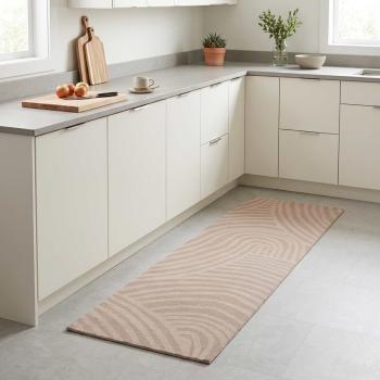 ARDEBO.de - Küchen Teppich Taupe skandinavisch 150 x 45 cm 100% Polyamid