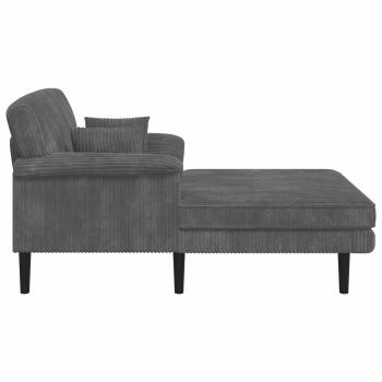 Chaiselongue Hellgrau Cordstoff