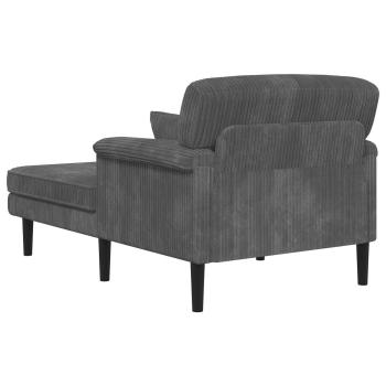 Chaiselongue Hellgrau Cordstoff