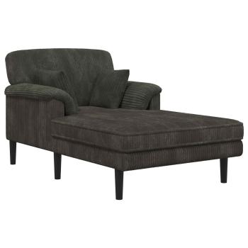 Chaiselongue Anthrazit Cordstoff