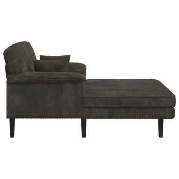 Chaiselongue Anthrazit Cordstoff