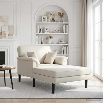 ARDEBO.de - Chaiselongue Creme Samt